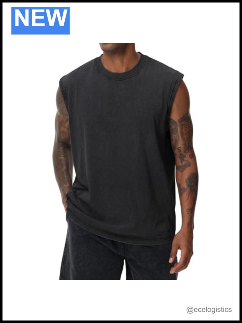Men's Sleeveless Tank Top Muscle Gym Shirt Loose Fit Cotton Tee